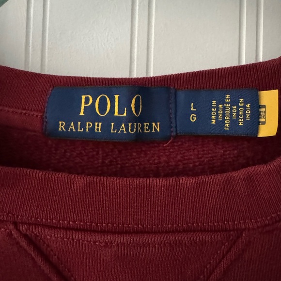 Ralph Lauren Men's Maroon Crewneck Sweater- Polo Bear - Picture 2 of 2